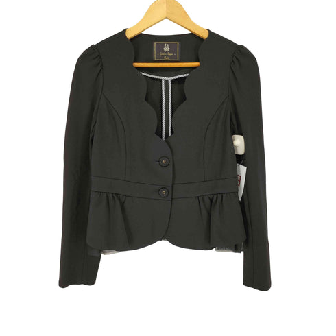フランシュリッペ franche lippee black レースレイヤードデザインペプラムジャケット domestic レディース