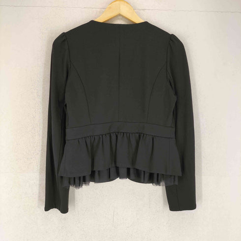 フランシュリッペ franche lippee black レースレイヤードデザインペプラムジャケット domestic レディース