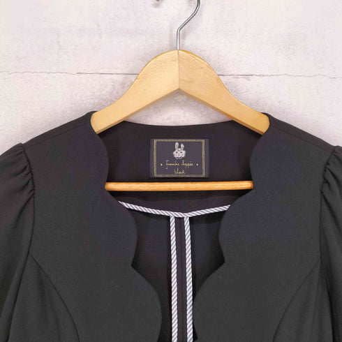 フランシュリッペ franche lippee black レースレイヤードデザインペプラムジャケット domestic レディース