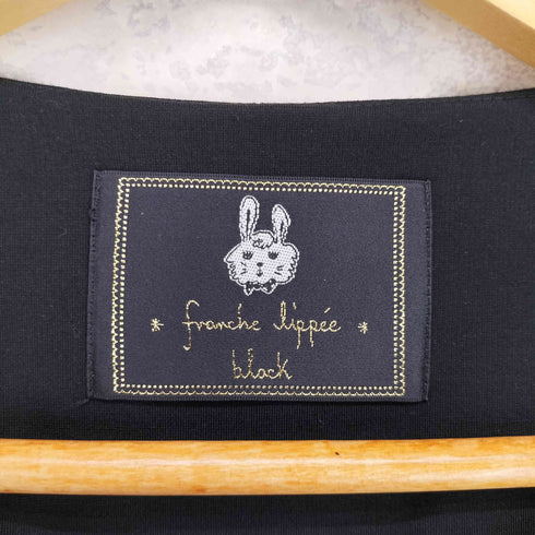フランシュリッペ franche lippee black レースレイヤードデザインペプラムジャケット domestic レディース