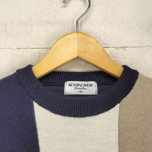 マンシングウェア GRANDSLAM MUNSINGWEAR ロゴ刺繍クルーネックニット メンズ M