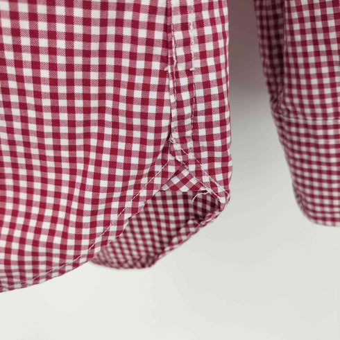 ラルフローレン RALPH LAUREN CUSTOM FIT ポニー無し ギンガムチェック フラップポケット マチ付き 長袖 3点止め ボタンダウンシャツ メンズ import:M
