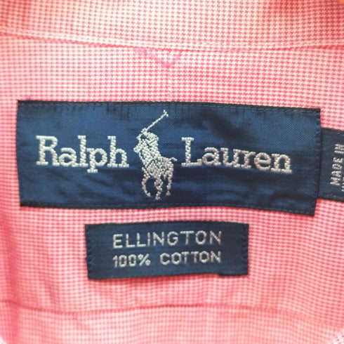ラルフローレン RALPH LAUREN ELLINGTON ハウンドトゥースチェック 長袖 ボタンダウンシャツ メンズ import:M