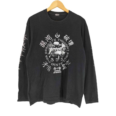 RIVER STYX フロント&アームプリント L/S クルーネックバンドTシャツ メンズ