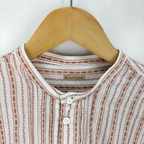キャピタル KAPITAL ノーカラー ストライプワンピース レディース import:XS
