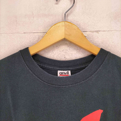 アンビル Anvil USA製 フロントプリントクルーネックバンドTシャツ メンズ L