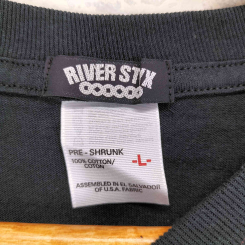 RIVER STYX フロントプリントクルーネックバンドTシャツ メンズ L