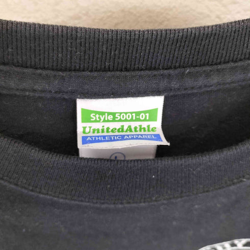 ユナイテッドアスレ UNITED ATHLE フロントプリントクルーネックバンドTシャツ メンズ L
