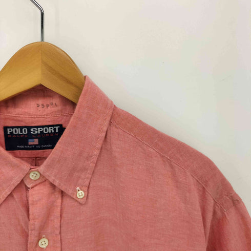ポロスポーツラルフローレン POLO SPORT RALPH LAUREN 90s ポニー刺繍 ラウンドポケット 半袖 ボタンダウンシャツ メンズ import:L