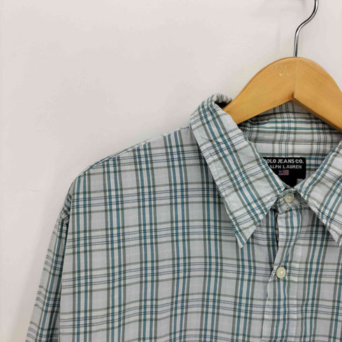 ポロジーンズカンパニーラルフローレン POLO JEANS COMPANY RALPH LAUREN 90-00s インド綿 タータンチェック ベース型ポケット 長袖 シャツ メンズ import:XL