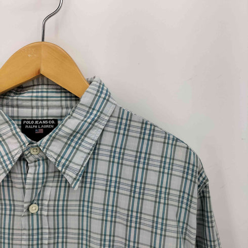 ポロジーンズカンパニーラルフローレン POLO JEANS COMPANY RALPH LAUREN 90-00s インド綿 タータンチェック ベース型ポケット 長袖 シャツ メンズ import:XL