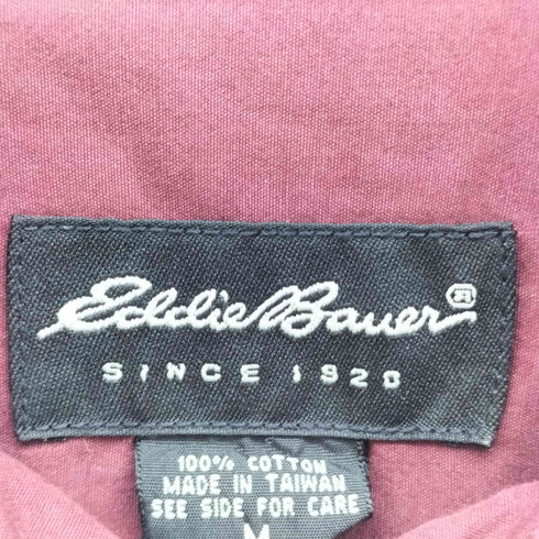 エディーバウアー Eddie Bauer ラウンドポケット コットン 長袖 ボタンダウンシャツ メンズ import:M