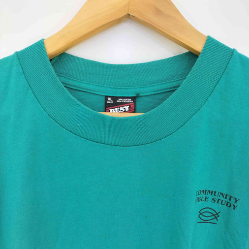 90s FRUIT OF THE LOOM BEST ボディ USA製 SHHEP プリント 袖裾シングルステッチ クルーネック S/S Tシャツ メンズ import:XL
