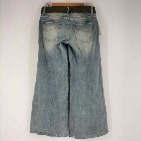 DMW BOUTIQUE ベルト付き カットオフデザイン ワイドストレートデニムパンツ レディース JPN:M