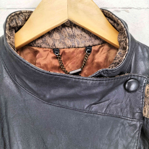 PELLE genuine leather 本革 デザインレザージャケット レディース JPN:S