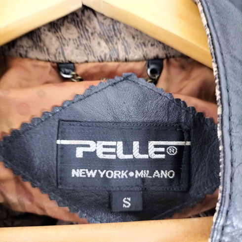 PELLE genuine leather 本革 デザインレザージャケット レディース JPN:S