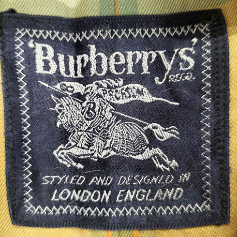 バーバリーズ BURBERRYS 裏地チェック 比翼ステンカラーコート 玉虫 メンズ JPN:S