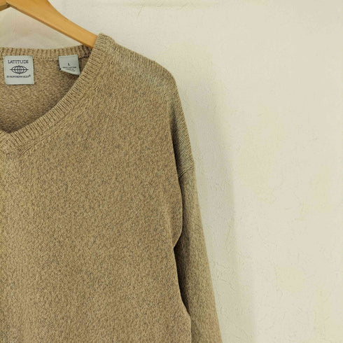 LATITUDE コットン Vネック ニット メンズ L