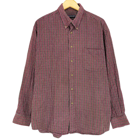 ラウンドツリーアンドヨーク roundtree&yorke ボタンダウン コットンチェックシャツ メンズ JPN:XL