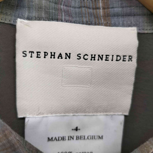 ステファンシュナイダー STEPHAN SCHNEIDER 五分袖 比翼チェックシャツ メンズ JPN:4