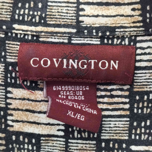 コヴィントン Covington 総柄 レーヨン S/S シャツ メンズ import:XL