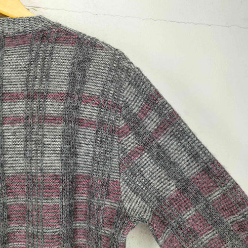 ロバートブルース ROBERT BRUCE 70S USA製 グレ×ピン クルーネックセーター メンズ JPN:M