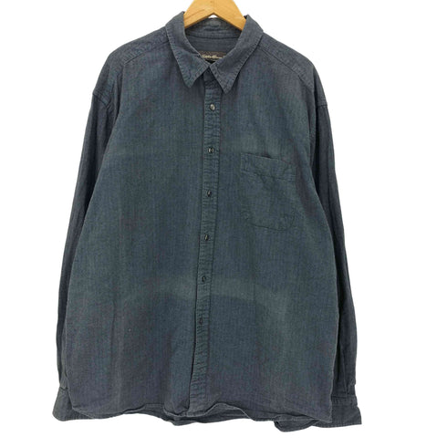 エディーバウアー Eddie Bauer 90~00s ヘリンボーン柄 コットン L/S シャツ メンズ import:XL