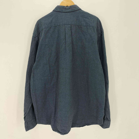 エディーバウアー Eddie Bauer 90~00s ヘリンボーン柄 コットン L/S シャツ メンズ import:XL