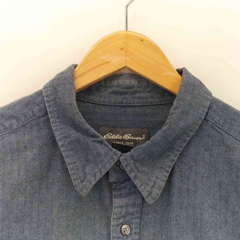 エディーバウアー Eddie Bauer 90~00s ヘリンボーン柄 コットン L/S シャツ メンズ import:XL