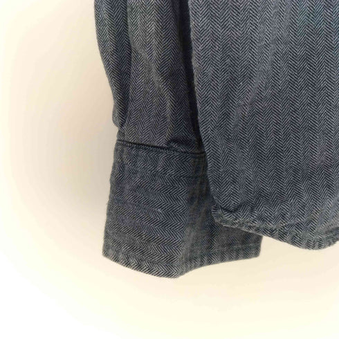 エディーバウアー Eddie Bauer 90~00s ヘリンボーン柄 コットン L/S シャツ メンズ import:XL