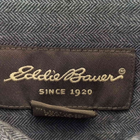 エディーバウアー Eddie Bauer 90~00s ヘリンボーン柄 コットン L/S シャツ メンズ import:XL