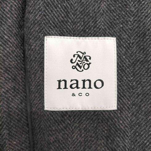 ナノアンドコー NANO&CO ヘリンボンウールベルテッドコート レディース JPN:36