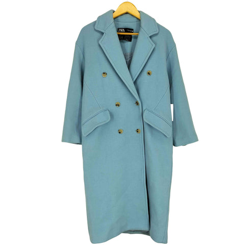 ザラ ZARA ダブルブレストウール ロングコート レディース import:XS