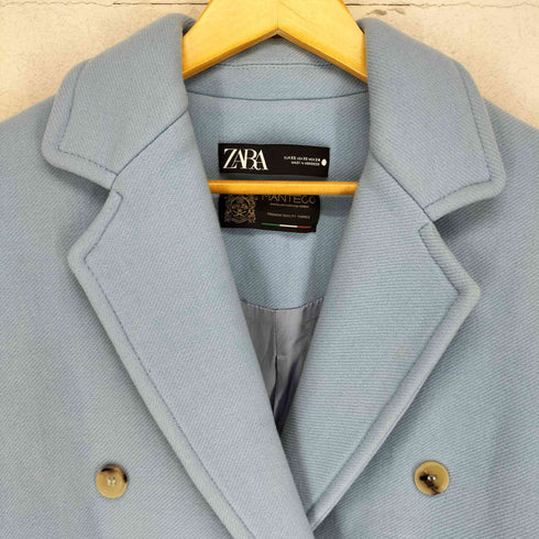 ザラ ZARA ダブルブレストウール ロングコート レディース import:XS