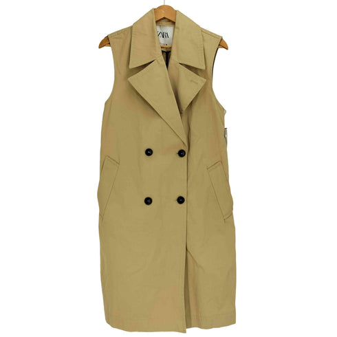 ザラ ZARA ベルテッドトレンチコートベスト レディース import:S