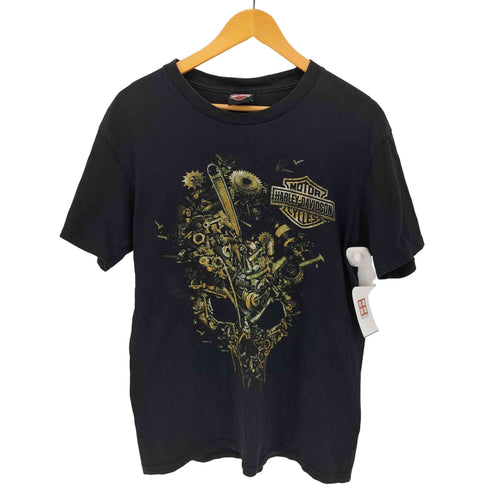 ハーレーダビッドソン HARLEY-DAVIDSON パーツ モザイク ドクロ イーグル プリント クルーネック Tシャツ メンズ