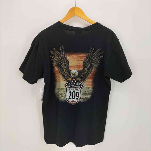 ハーレーダビッドソン HARLEY-DAVIDSON パーツ モザイク ドクロ イーグル プリント クルーネック Tシャツ メンズ