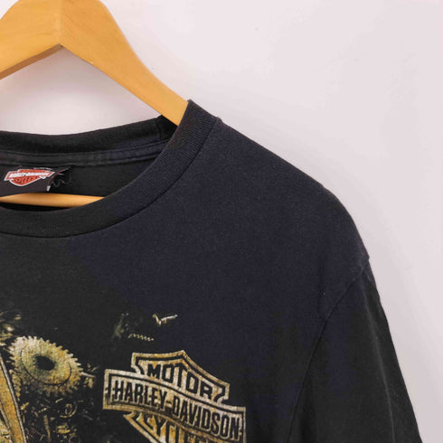 ハーレーダビッドソン HARLEY-DAVIDSON パーツ モザイク ドクロ イーグル プリント クルーネック Tシャツ メンズ