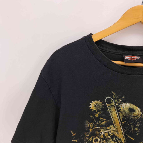 ハーレーダビッドソン HARLEY-DAVIDSON パーツ モザイク ドクロ イーグル プリント クルーネック Tシャツ メンズ