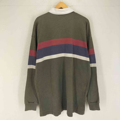 エルエルビーン L.L.Bean 90s USA製 マルチボーダー ロングスリーブ ポロシャツ メンズ XL