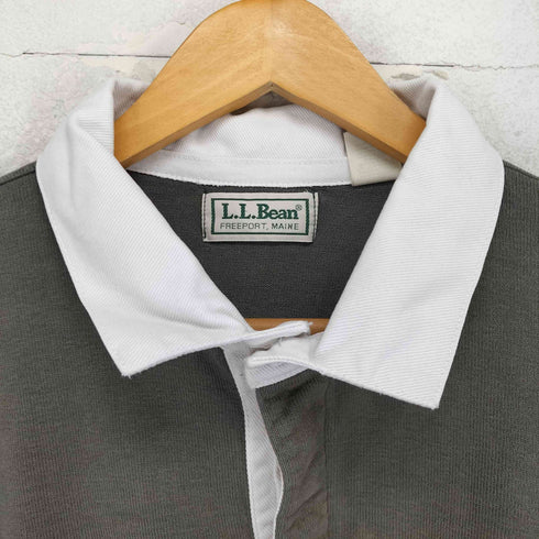 エルエルビーン L.L.Bean 90s USA製 マルチボーダー ロングスリーブ ポロシャツ メンズ XL