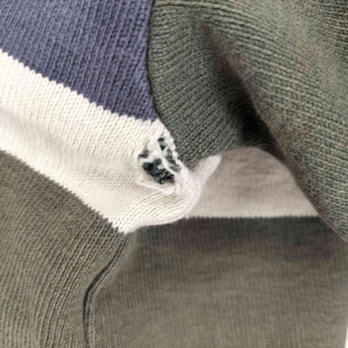 エルエルビーン L.L.Bean 90s USA製 マルチボーダー ロングスリーブ ポロシャツ メンズ XL