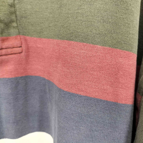 エルエルビーン L.L.Bean 90s USA製 マルチボーダー ロングスリーブ ポロシャツ メンズ XL