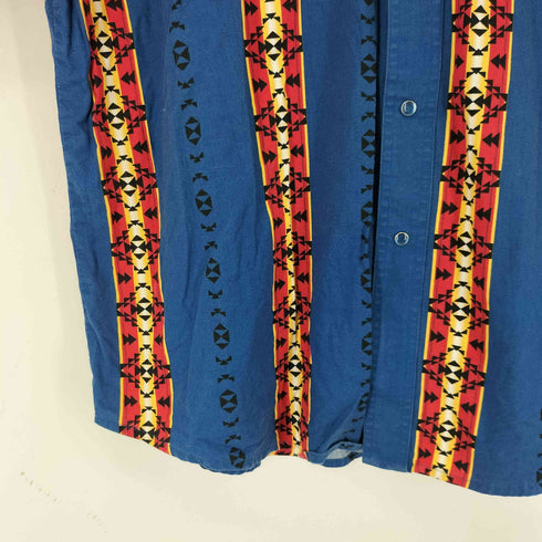 ラングラー Wrangler 90S ネイティブストライプ柄 S/S ウエスタンシャツ メンズ JPN:XL