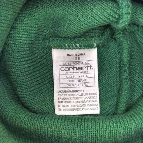 カーハートワークインプログレス Carhartt WIP SCRIPT BEANIE メンズ