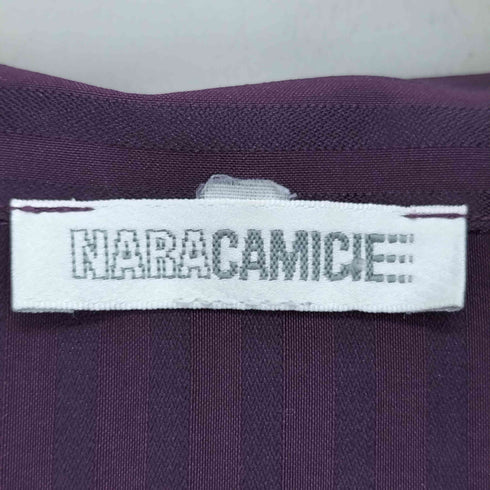 ナラカミーチェ NARACAMICIE ストライプ柄 開襟 長袖シャツ レディース