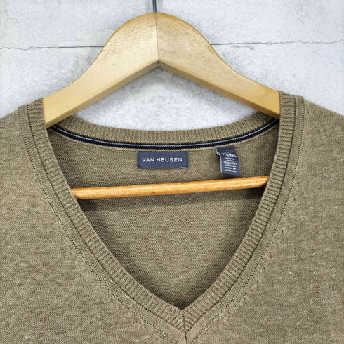 ヴァンヒューゼン VAN HEUSEN 00S コットンニット Vネックベスト メンズ import:XXL