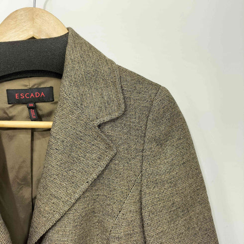 エスカーダ ESCADA チェック ウール テーラードジャケット レディース JPN:36