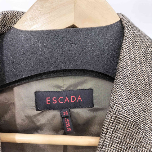エスカーダ ESCADA チェック ウール テーラードジャケット レディース JPN:36