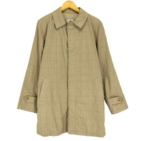 バラクータ BARACUTA BLUE LINE チェック柄 比翼ステンカラーコート メンズ UK:38